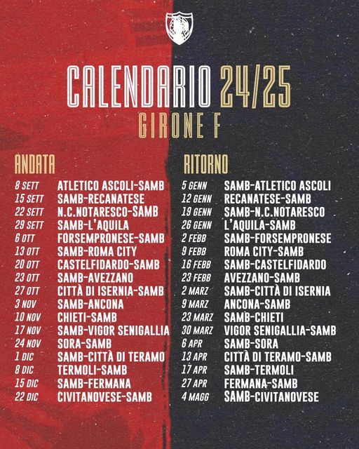 Calendario-Samb-serie-D-girone-F-24-25